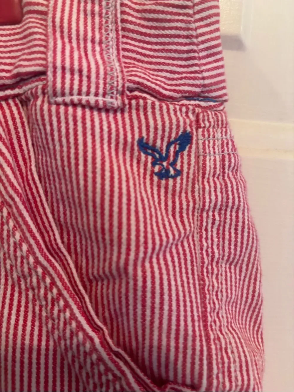 American Eagle Outfitters Red and White Steipee Women's Shorts